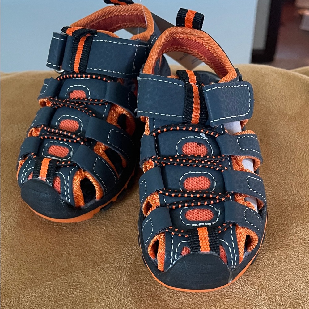 Kids' Navy and Orange Adventure Sandals